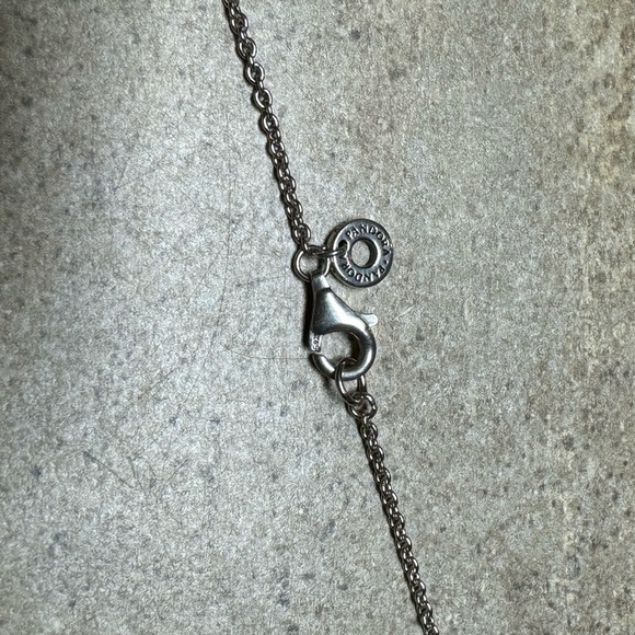 Pandora Logo Pave circle Collier necklace - Picture 10 of 11
